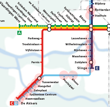 Rotterdam Metro Line D map