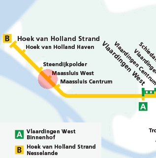 Maassluis West station map