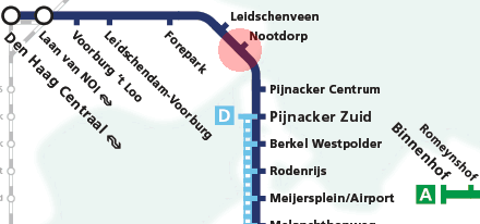 Nootdorp station map