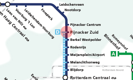 Pijnacker Zuid station map