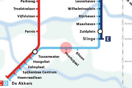 Poortugaal station map