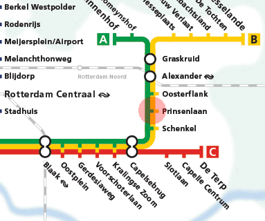 Prinsenlaan station map