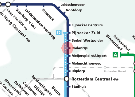 Rodenrijs station map