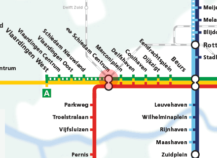 Schiedam Centrum station map