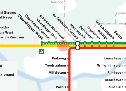 Schiedam Nieuwland station map