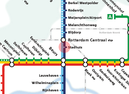 Stadhuis station map