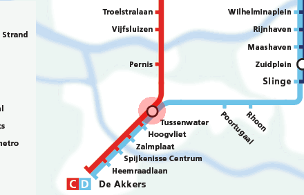 Tussenwater station map