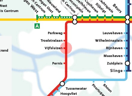 Vijfsluizen station map