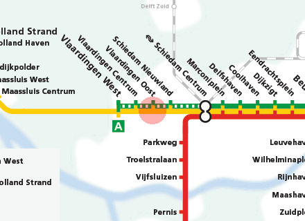 Vlaardingen Oost station map