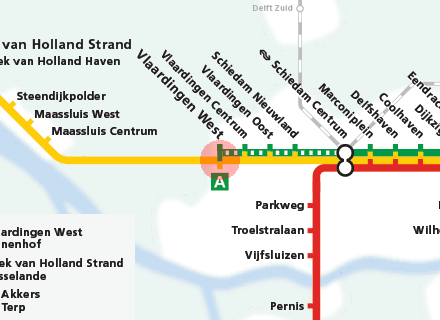 Vlaardingen West station map