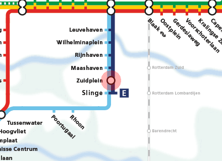 Zuidplein station map