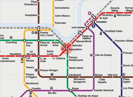 Baquedano station map