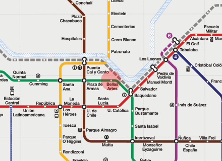 Bellas Artes station map