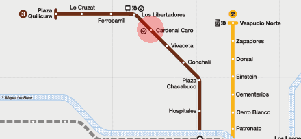 Cardenal Caro station map