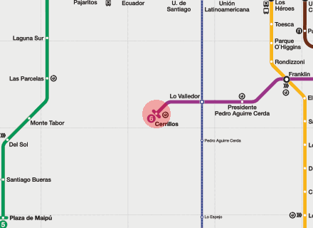 Cerrillos station map