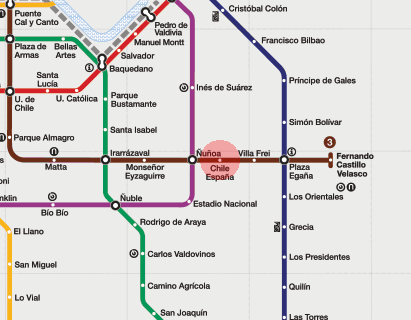 Chile Espana station map