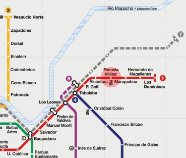 Escuela Militar station map