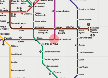 Estadio Nacional station map