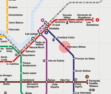 Francisco Bilbao station map