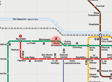 Gruta de Lourdes station map