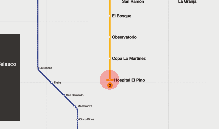 Hospital El Pino station map