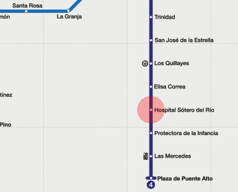 Hospital Sotero del Rio station map