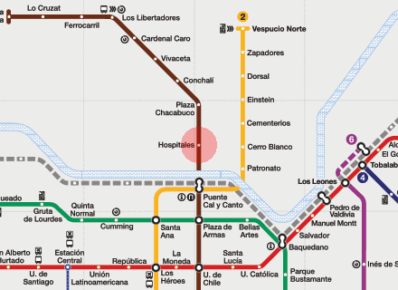 Hospitales station map