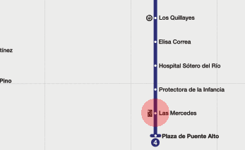 Las Mercedes station map