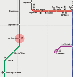 Las Parcelas station map