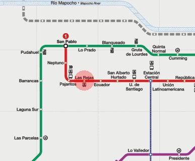 Las Rejas station map