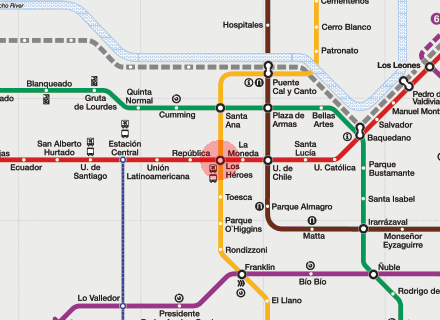 Los Heroes station map