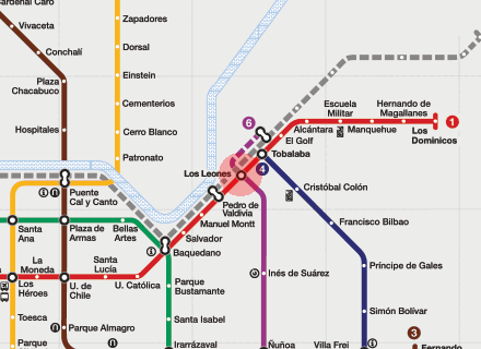 Los Leones station map