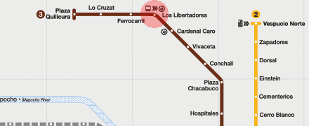 Los Libertadores station map