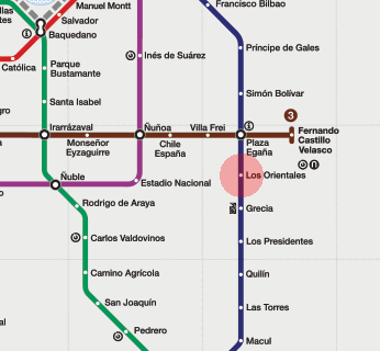 Los Orientales station map