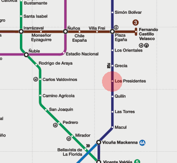 Los Presidentes station map