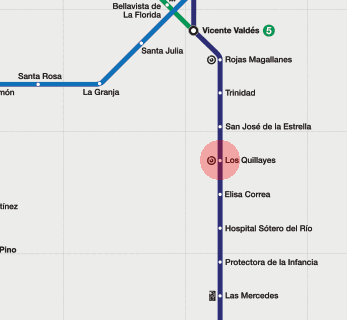 Los Quillayes station map