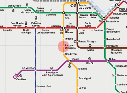 Parque O'Higgins station map