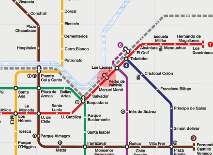 Pedro de Valdivia station map