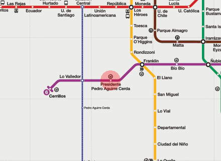 Presidente Pedro Aguirre Cerda station map