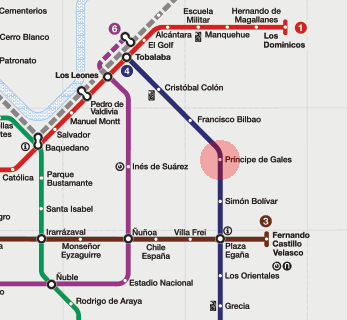 Principe de Gales station map