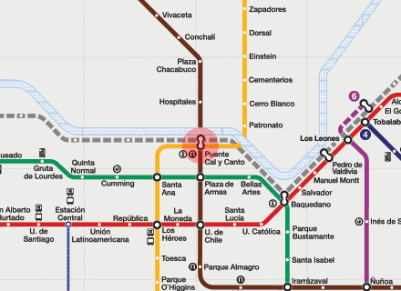 Puente Cal y Canto station map