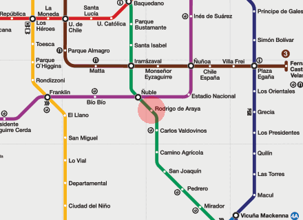 Rodrigo de Araya station map