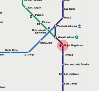 Rojas Magallanes station map