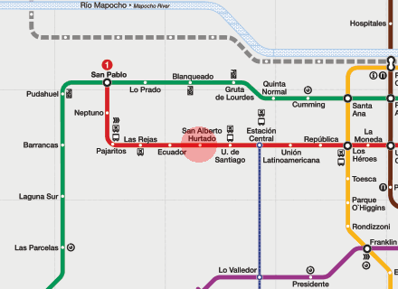 San Alberto Hurtado station map