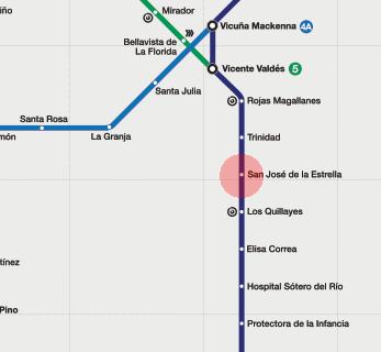 San Jose de la Estrella station map