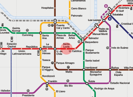 Santa Lucía station map