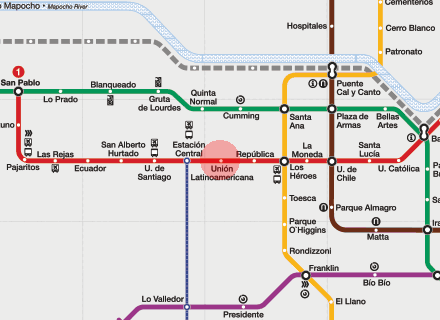 Union Latinoamericana station map