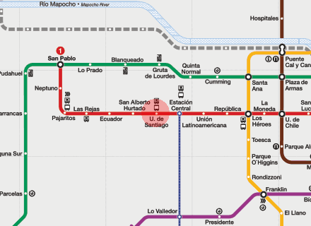 Universidad de Santiago station map