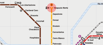 Vespucio Norte station map