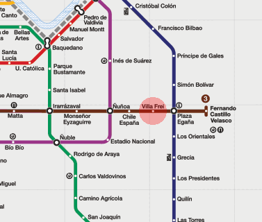 Villa Frei station map